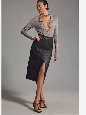 SANCTUARY Black Coated Denim Skirt - 31